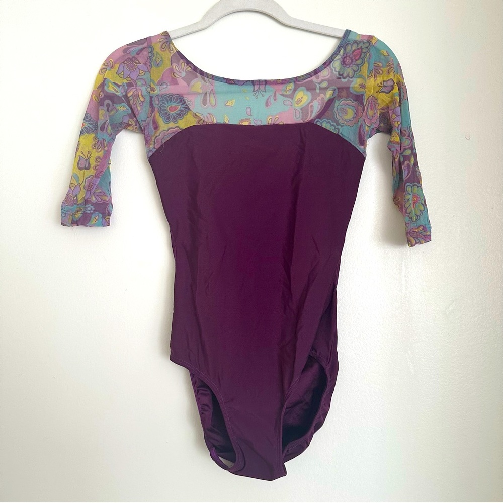 Elevé Purple Mesh Leotard